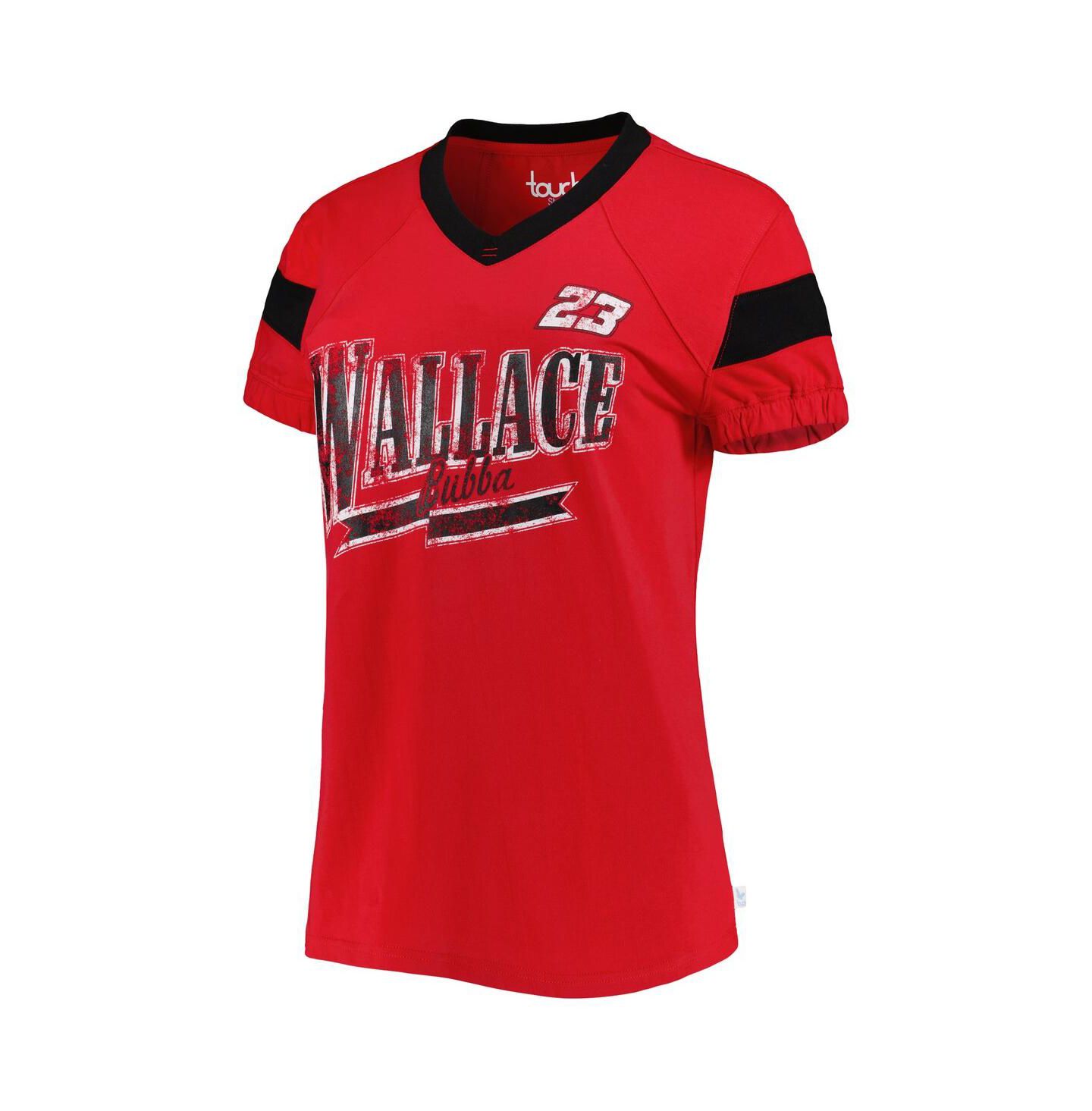 Женская футболка Touch Red Bubba Wallace Pre-Game V-Neck — фото 3