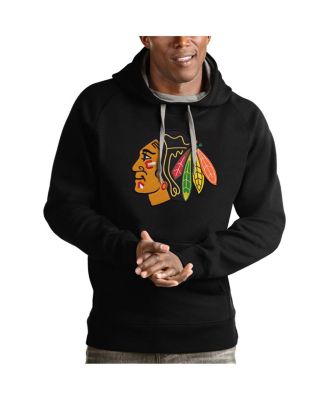 Men's Black Chicago Blackhawks Logo Victory Pullover Hoodie