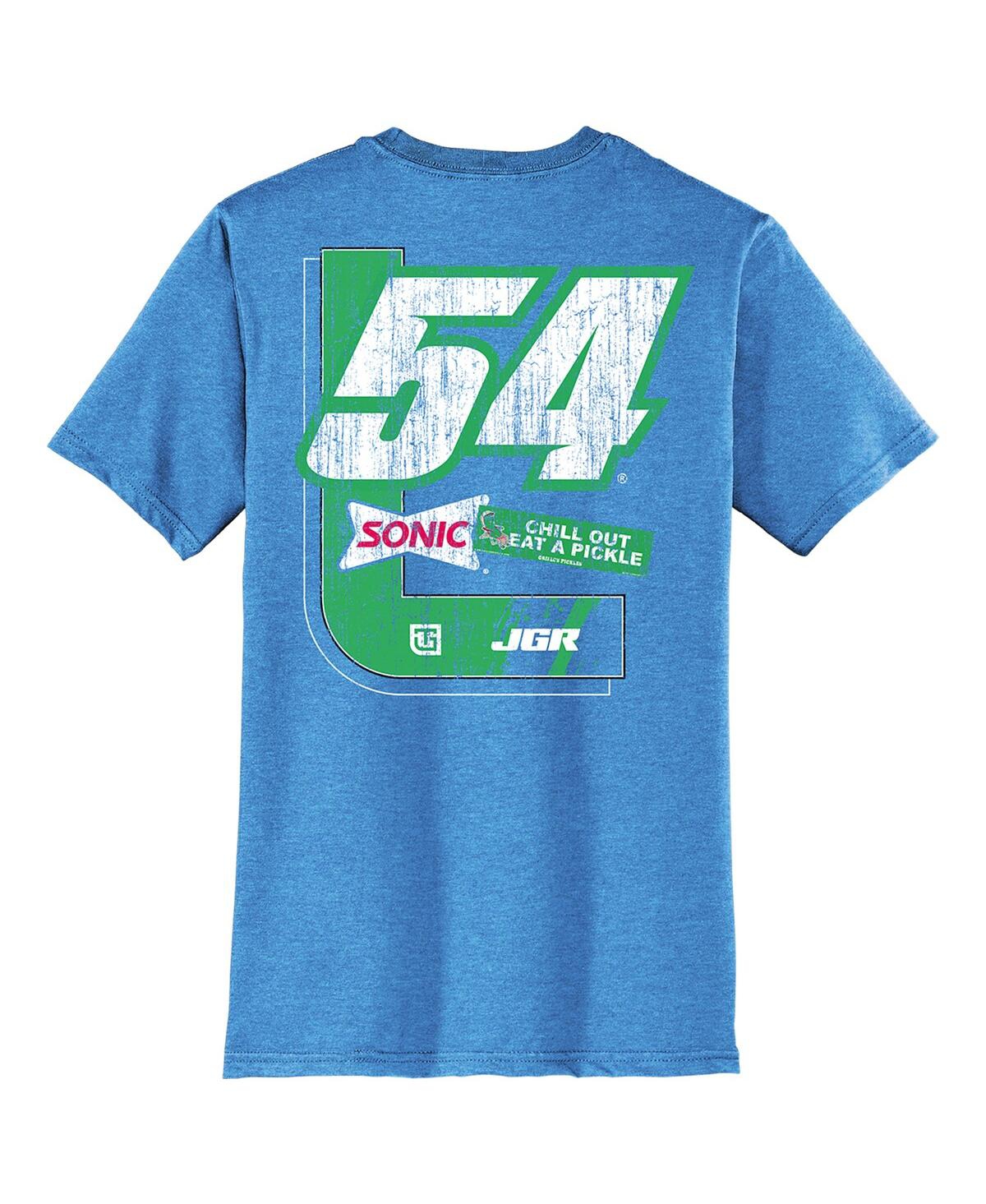 Joe Gibbs Racing Team Collection Men's Heather Royal Ty Gibbs Sonic T-shirt In Green