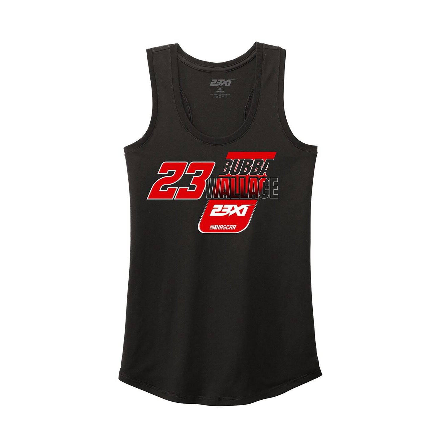 Женский топ 23xi Racing Black Bubba Wallace Racer Back Tri-Blend — фото 3