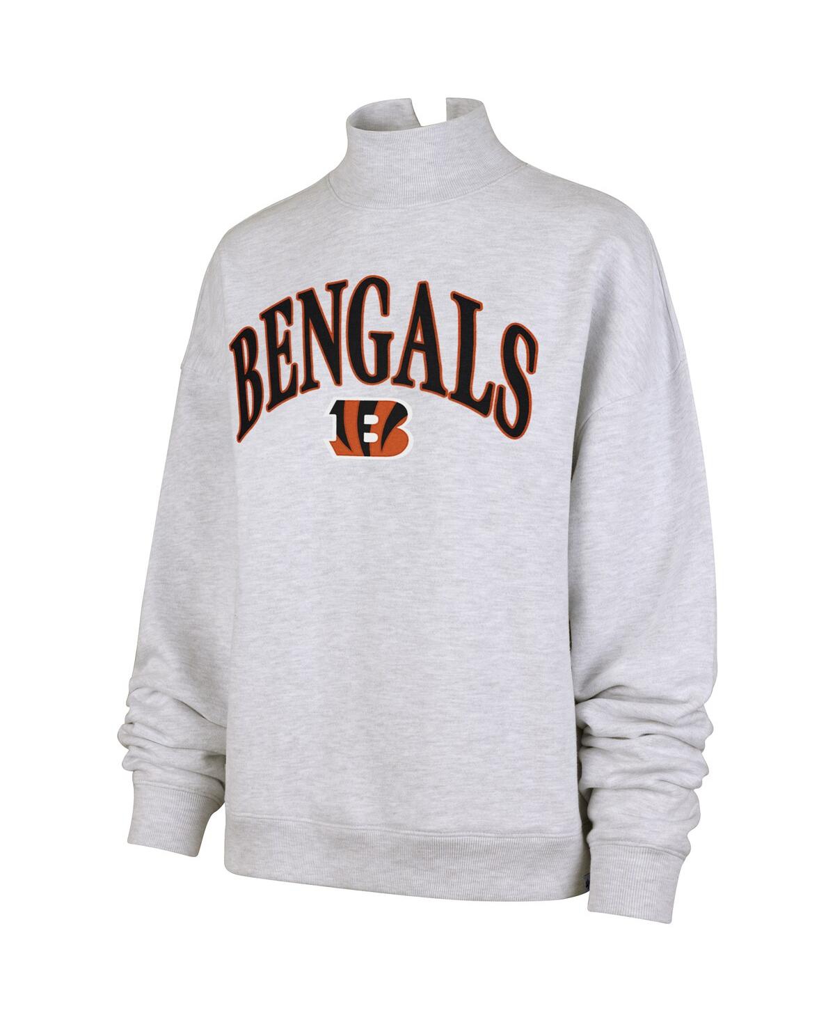 47 Brand '47 Heather Gray Cincinnati Bengals Vantage Mock Neck Pullover Sweatshirt In Gray