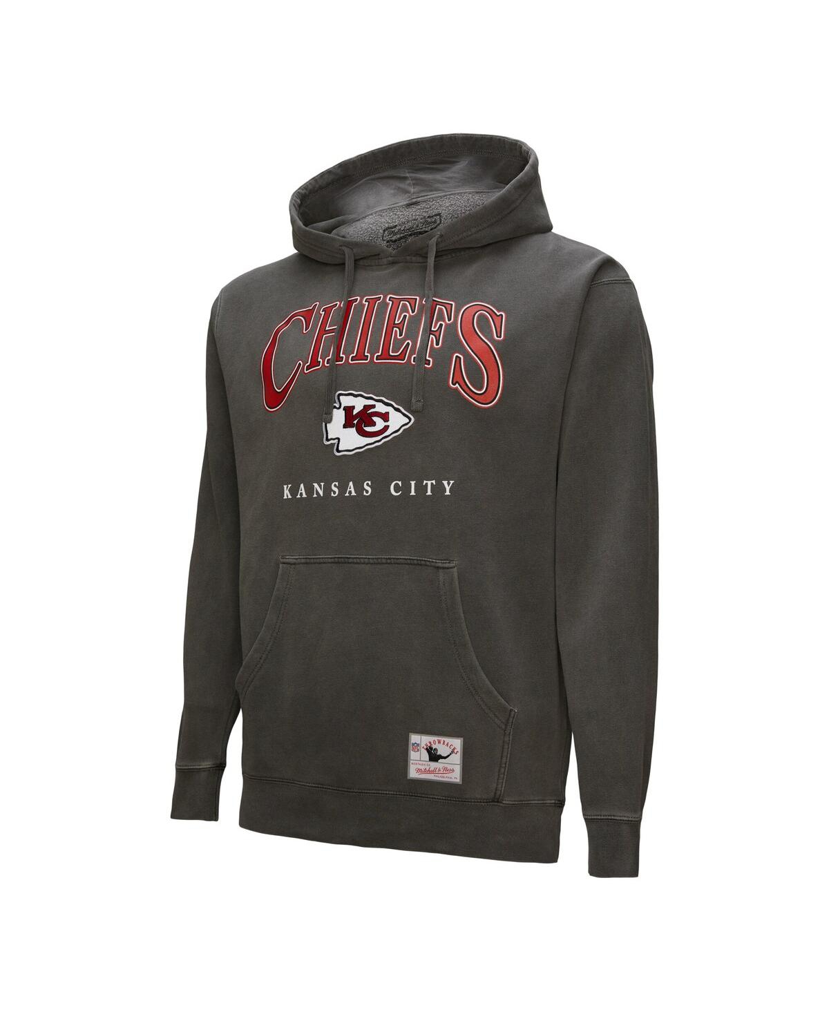 Mitchell & Ness Men's Gray Kansas City Chiefs Pullover Hoodie In Black