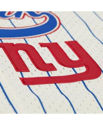 Men's Lawrence Taylor Cream New York Giants Name Number Mesh Button-Up Baseball Jersey
