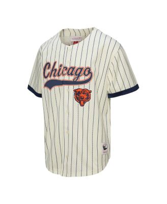 Men's Walter Payton Cream Chicago Bears Name Number Mesh Button-Up Baseball Jersey