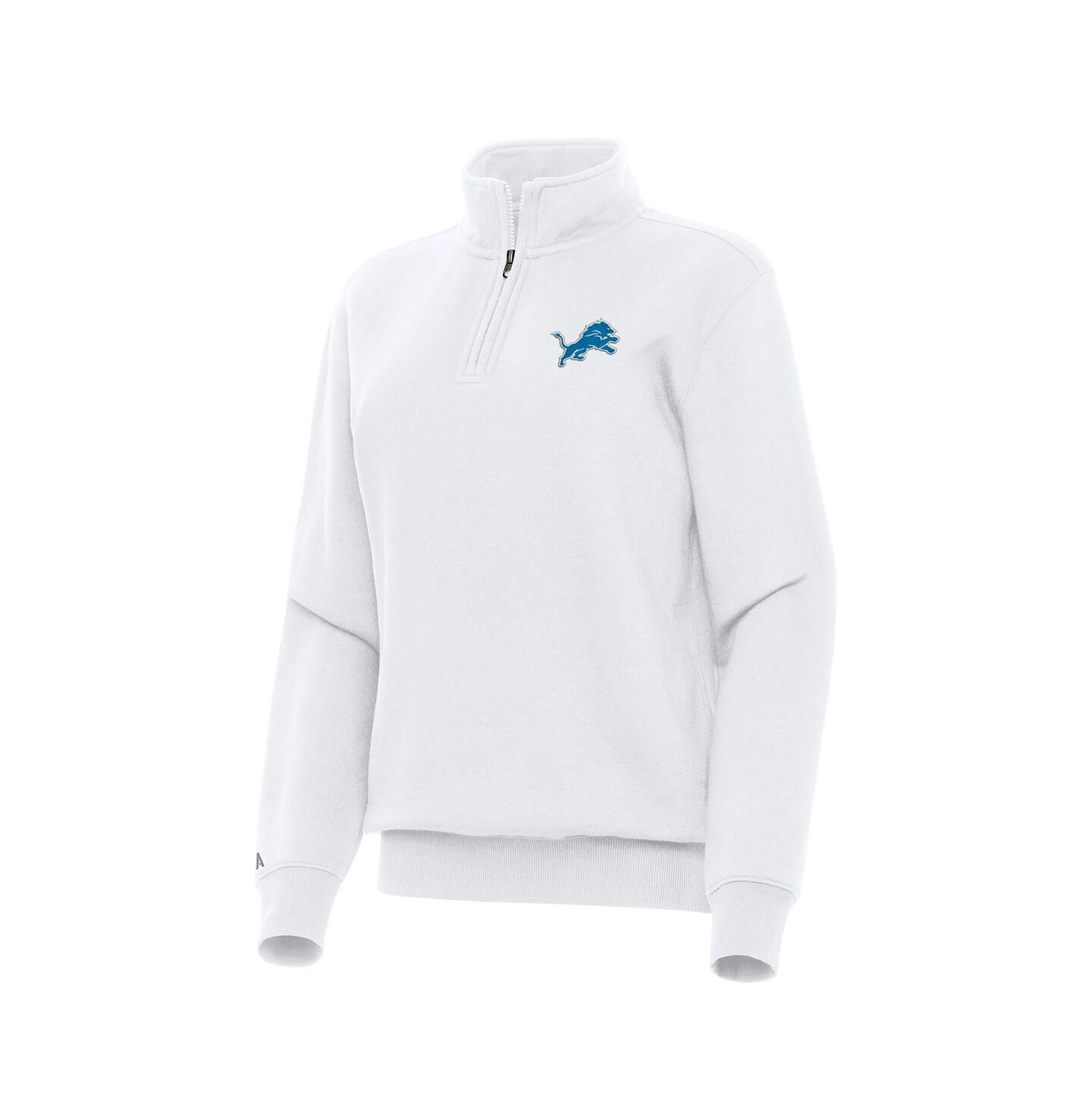 Женский свитшот Antigua White Detroit Lions Victory Quarter-Zip — фото 1