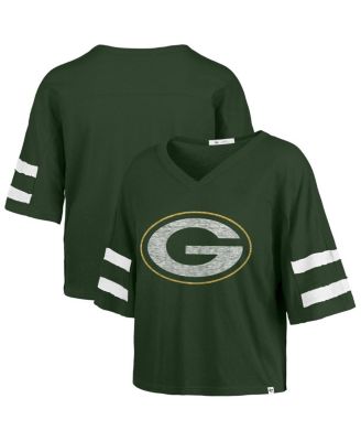 '47 Brand - Women's Green Green Bay Packers Premier Scout Cropped V-Neck T-Shirt
