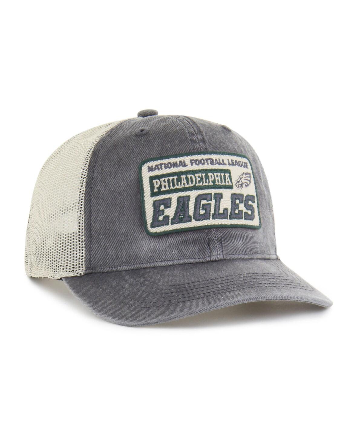 47 Brand Men's Charcoal Philadelphia Eagles Canteen Relaxed Trucker Adjustable Hat