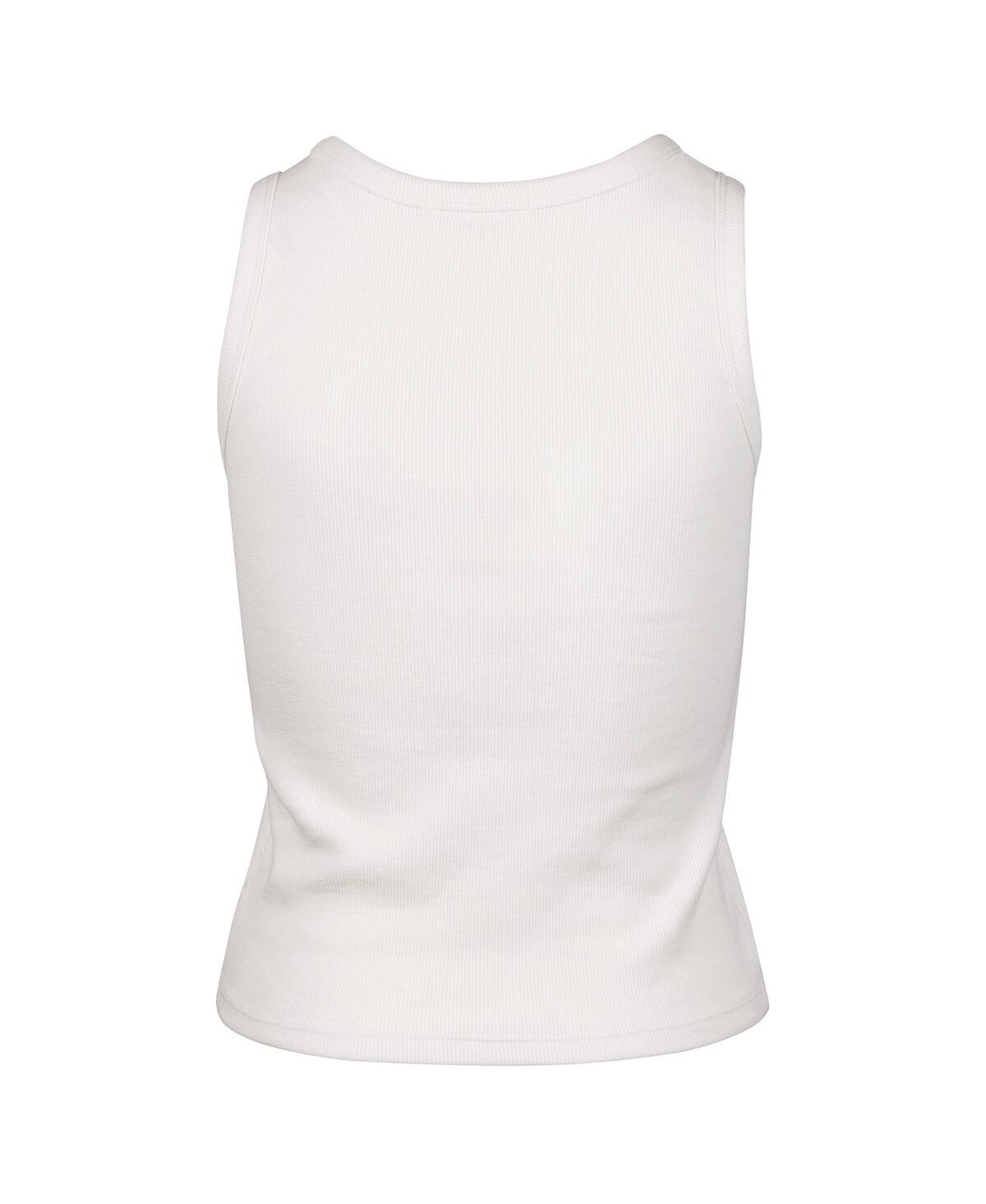 47 Brand Women's Cream Florida State Seminoles Micro Logo Ribbed Cropped Tank Top In White