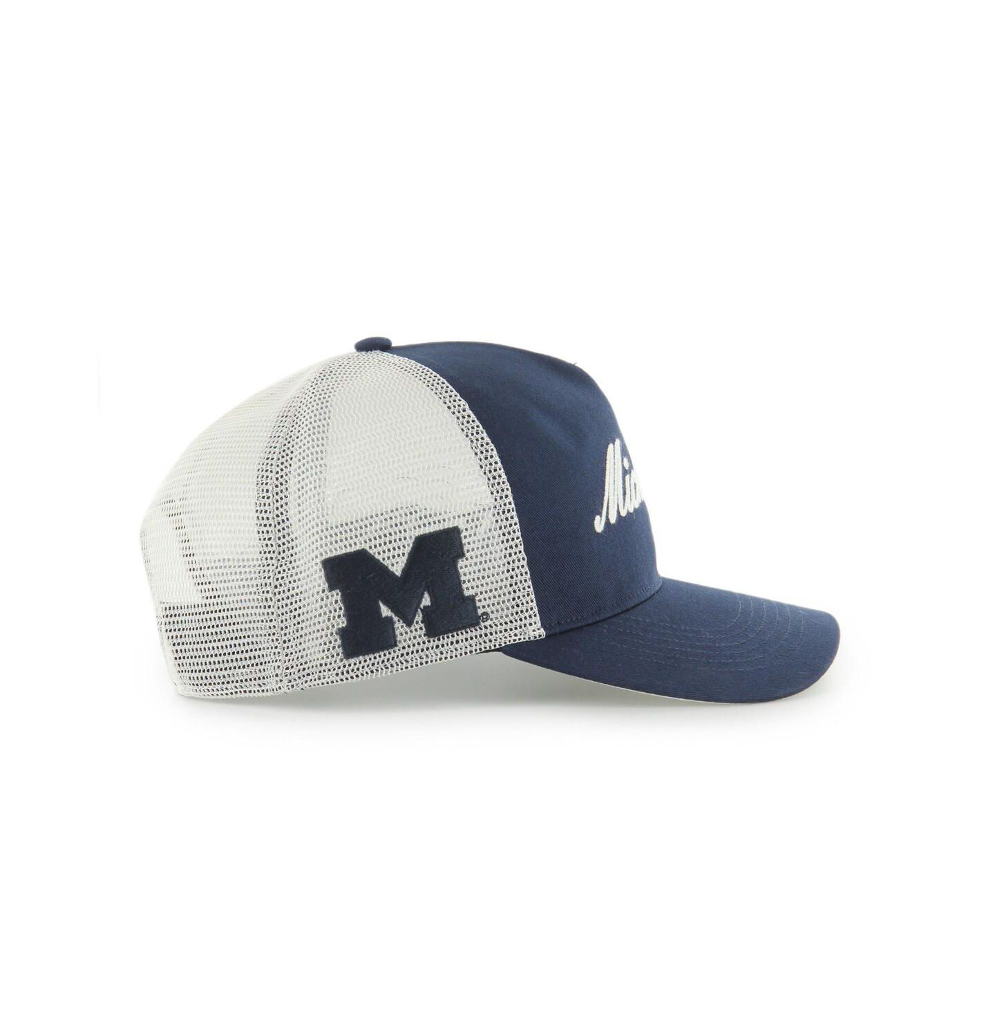 Кепка '47 Brand Navy Michigan Wolverines Contemporary Basics Foundation Trucker Hitch Adjustable Hat — фото 3