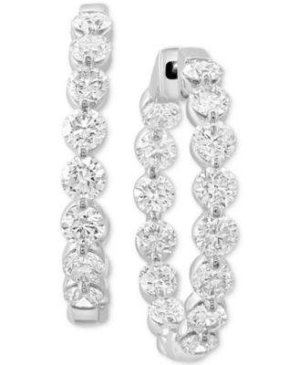 EFFY Collection - Lab Grown Diamond In & Out Hoop Earrings (2-7/8 ct. t.w.) in 14k White Gold, 0.87"