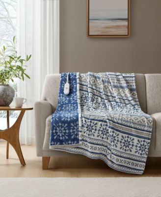 Heated Novelty Reversible Printed Electric Plush Throw, 50" x 60"