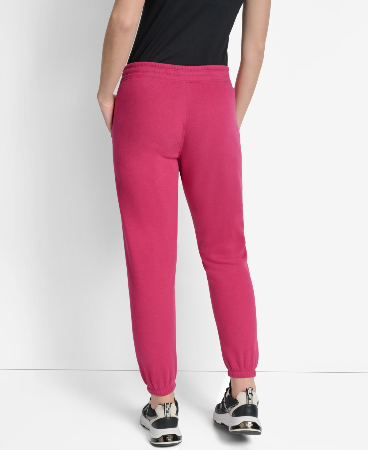Dkny Logo High Waist Relaxed Joggers In Pink