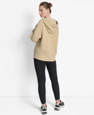 Women's Woven Patch Oversized Full Zip Jacket Hoodie