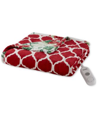 Heated Novelty Reversible Printed Electric Plush Throw, 50" x 60"