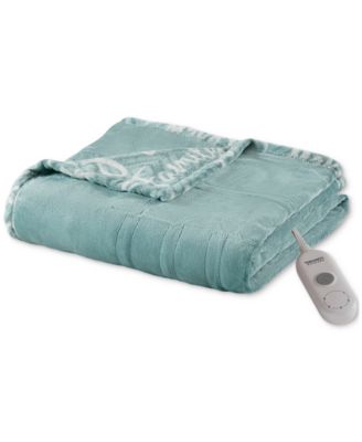 Heated Novelty Reversible Printed Electric Plush Throw, 50" x 60"