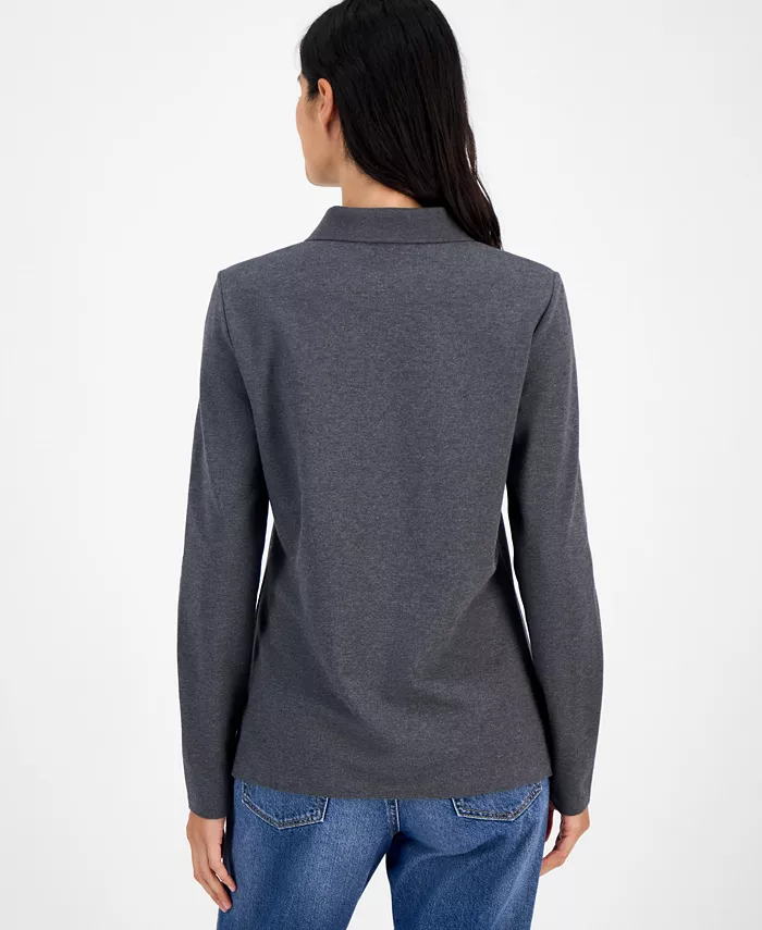 Women's Long Sleeve Polo Shirt - thumbnail 2