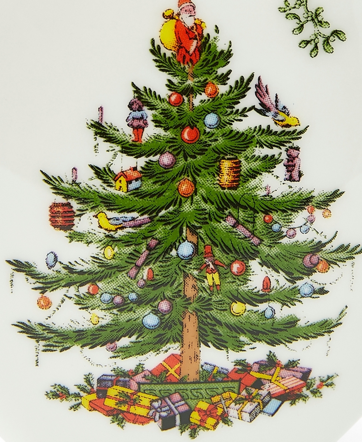 Spode Christmas Tree Puffed Heart Ornament In Multi