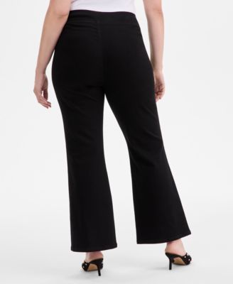 Plus Size High-Rise Pull-On Flared Jeans, Macy's Exclusive