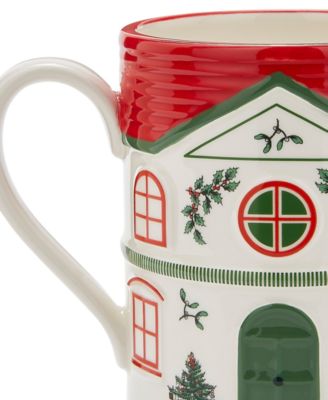 Christmas Tree Village Mug, Red