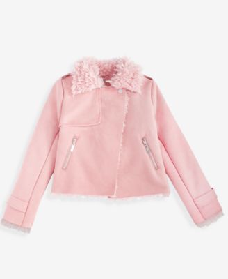 Girls' 4-8 Open-Front Collared Neck Jacket