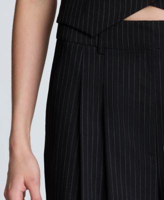 Women's Pinstripe High-rise Pants