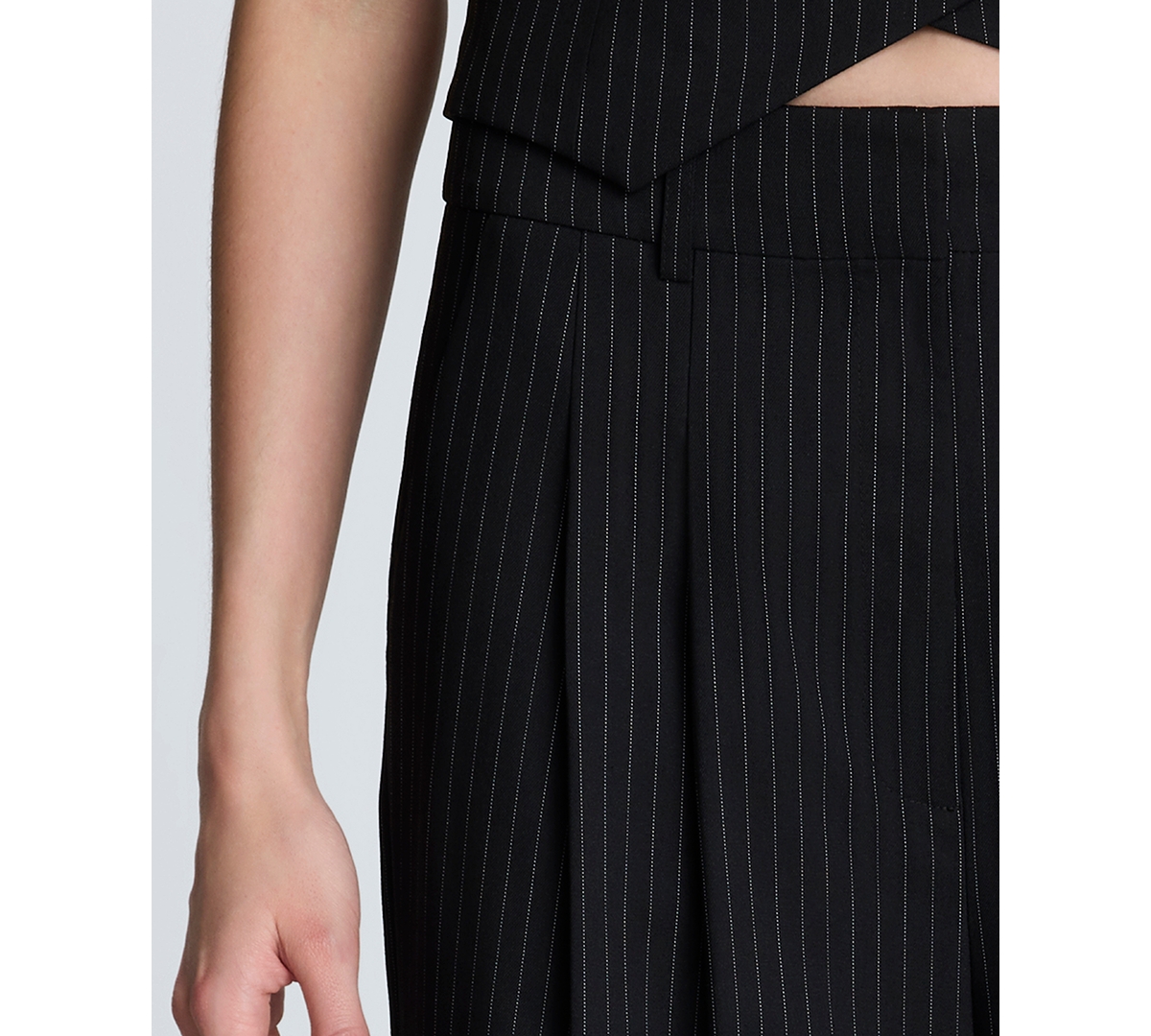 Kenneth Cole High Waist Pinstripe Wide Leg Pants