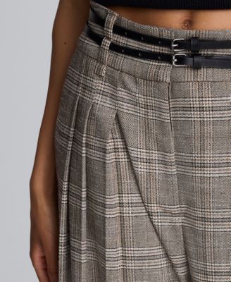 Women's Plaid High-rise Pants