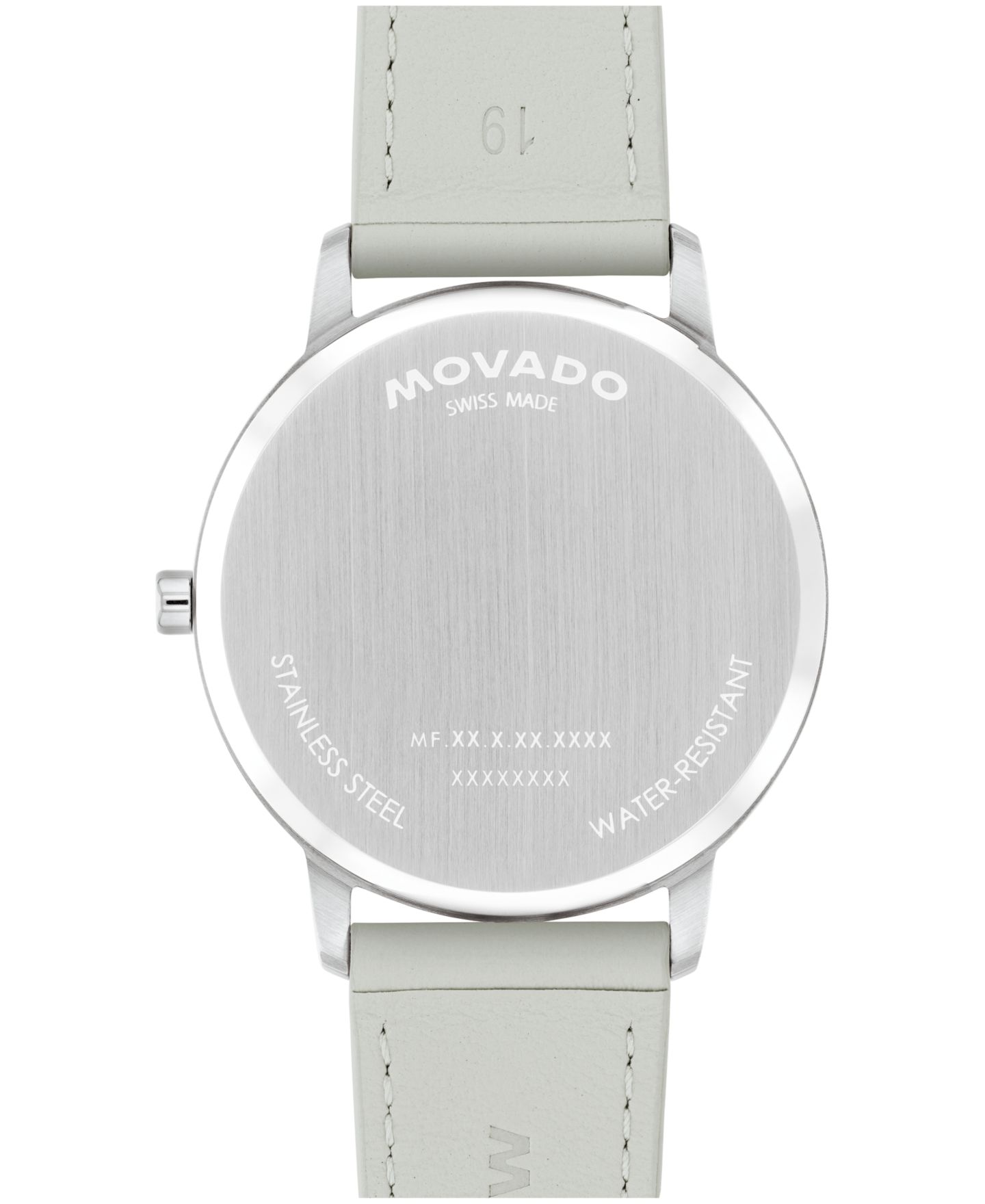 Часы Movado Unisex Face Swiss Quartz Grey Leather, 39mm — фото 2
