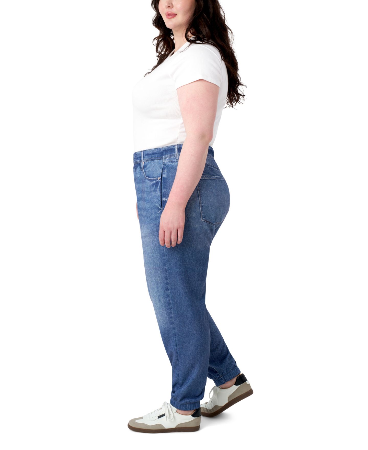 Женские брюки Seven7 Plus Size Denim-look Sweatpant Jogger, цвет: Saltaire — фото 3