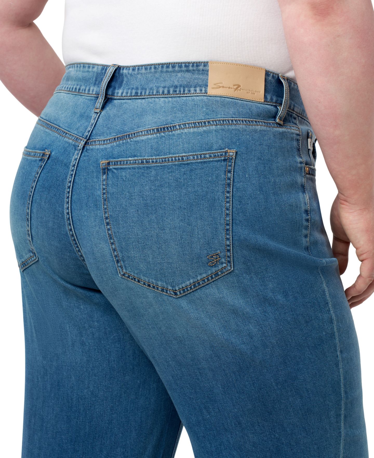 Женские джинсы Seven7 Plus Size Featherweight Wide Leg, цвет: Vegas — фото 3