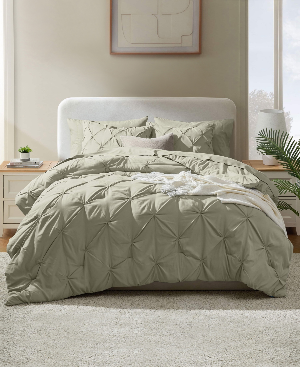 Nestl Luxury Soft Pinch Pleat 7-pc. Comforter Set, California King In Green