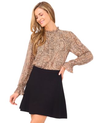 Women's Shirring Long Sleeve Top