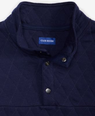 Men's Quilted Snap Mock Neck Sweater