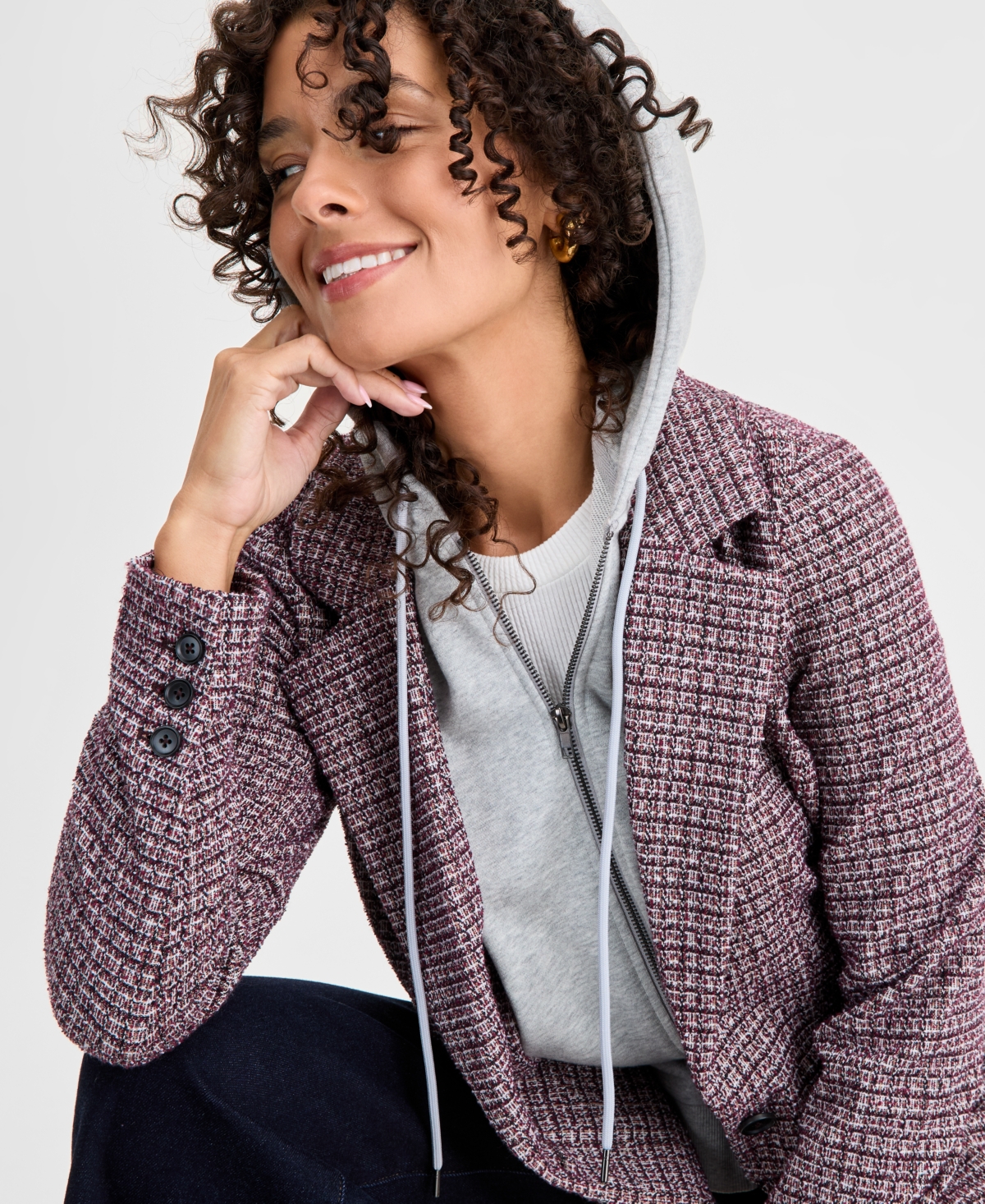 Liverpool Los Angeles Women's Boyfriend-Fit Layered-Look Blazer