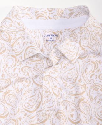 Men's Short Sleeve Paisley Pima Cotton Polo Shirt, Macy's Exclusive