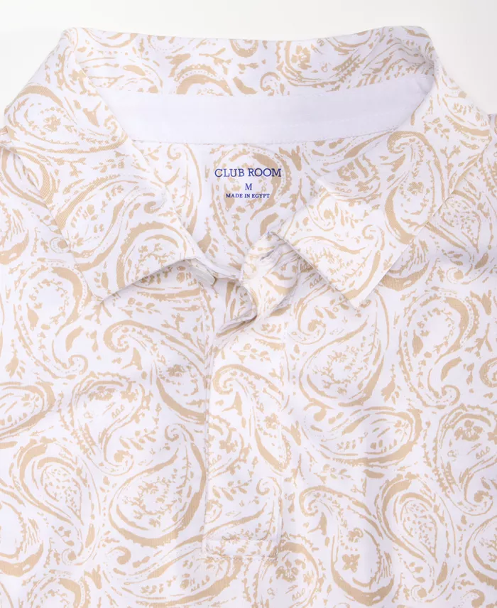 Men's Short Sleeve Paisley Pima Cotton Polo Shirt - thumbnail 7