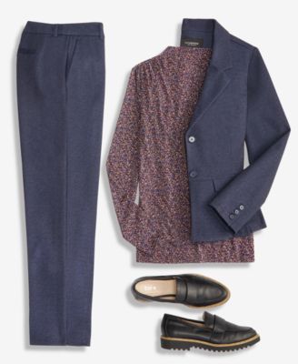 Liverpool Los Angeles Blazer Mock Neck Top Pants In Blue