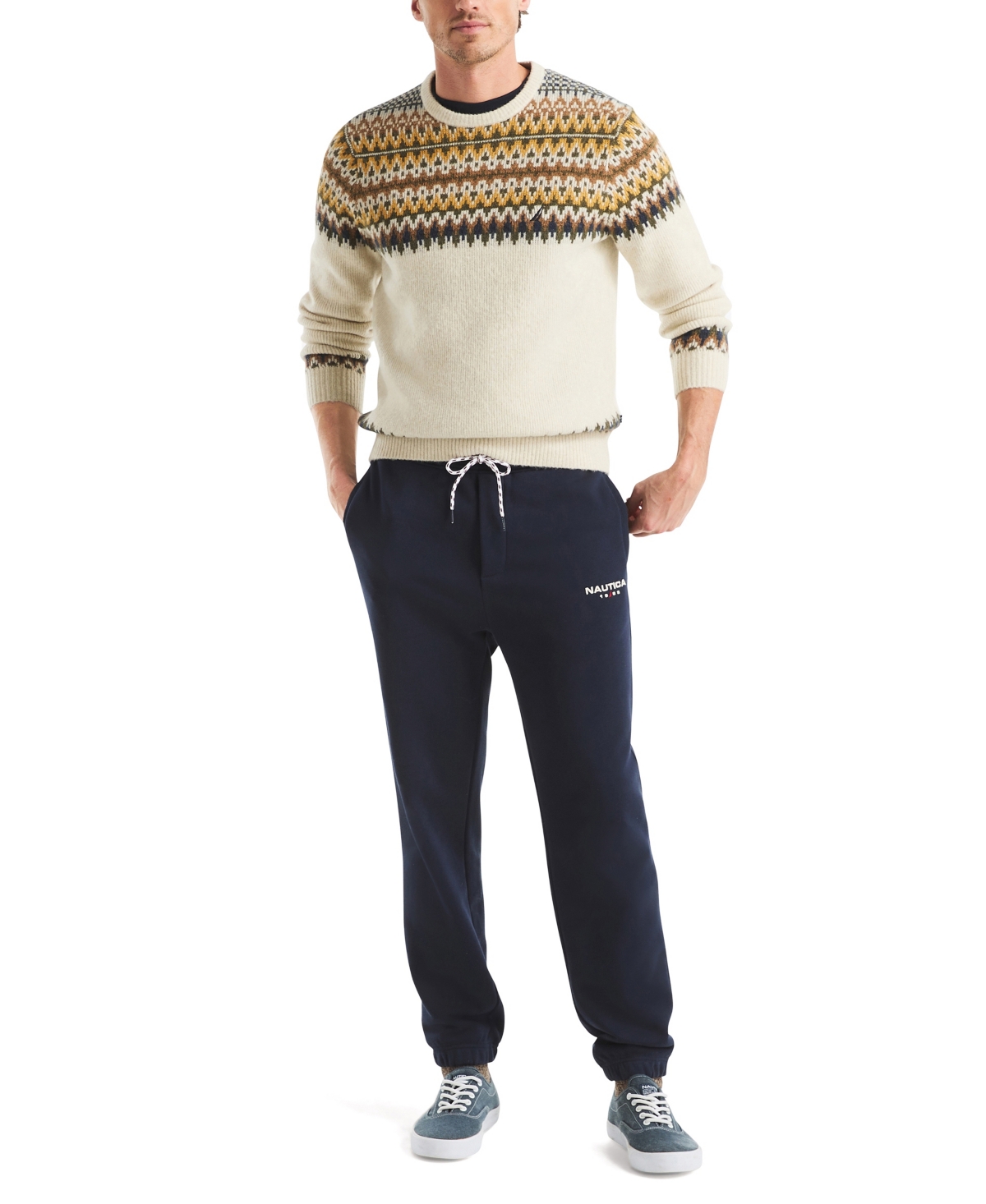 Nautica Men's Brushed Classic Fit Jogger Pants In Blue