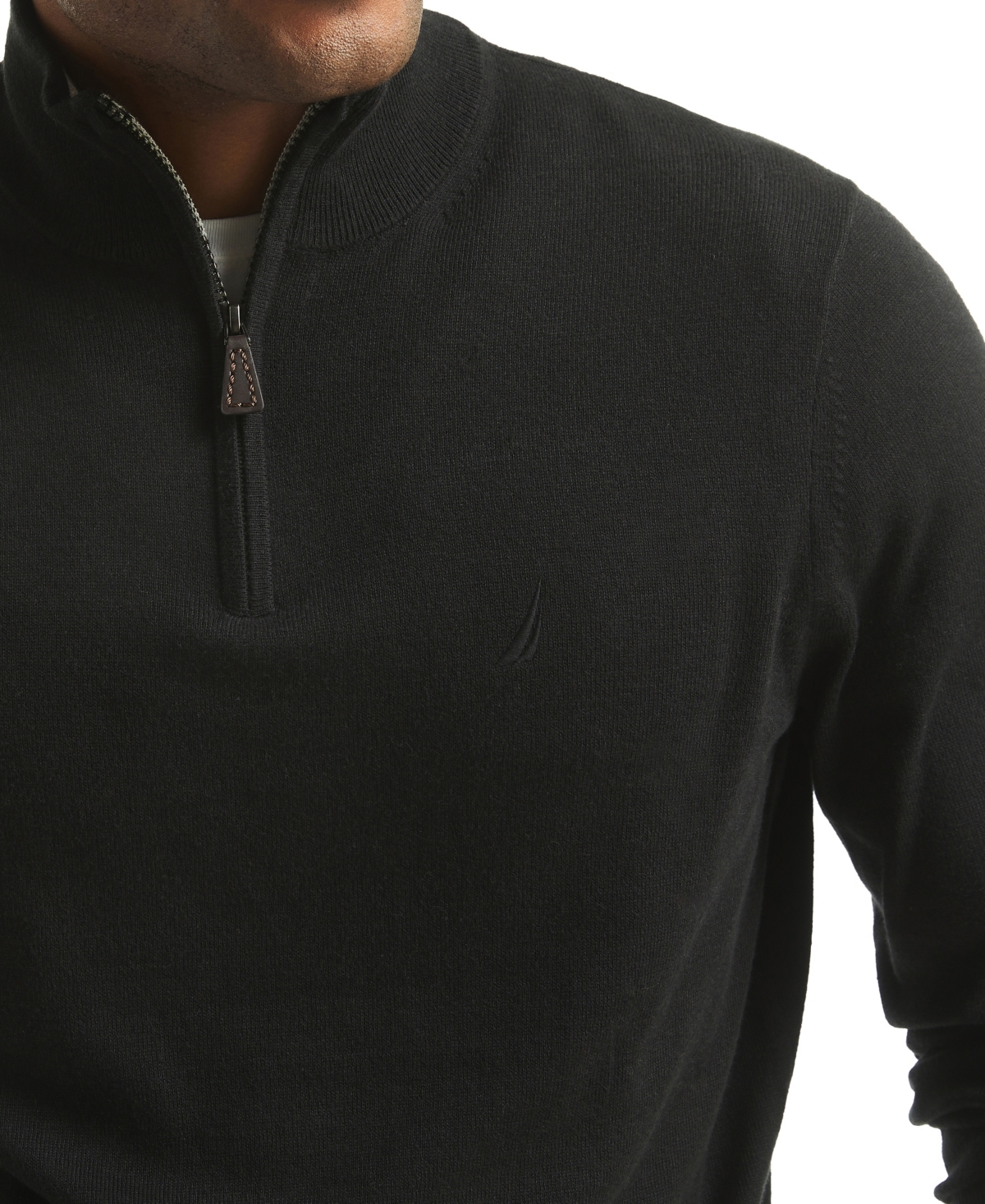Nautica Mens Navtech Quarter-zip Sweater In Black