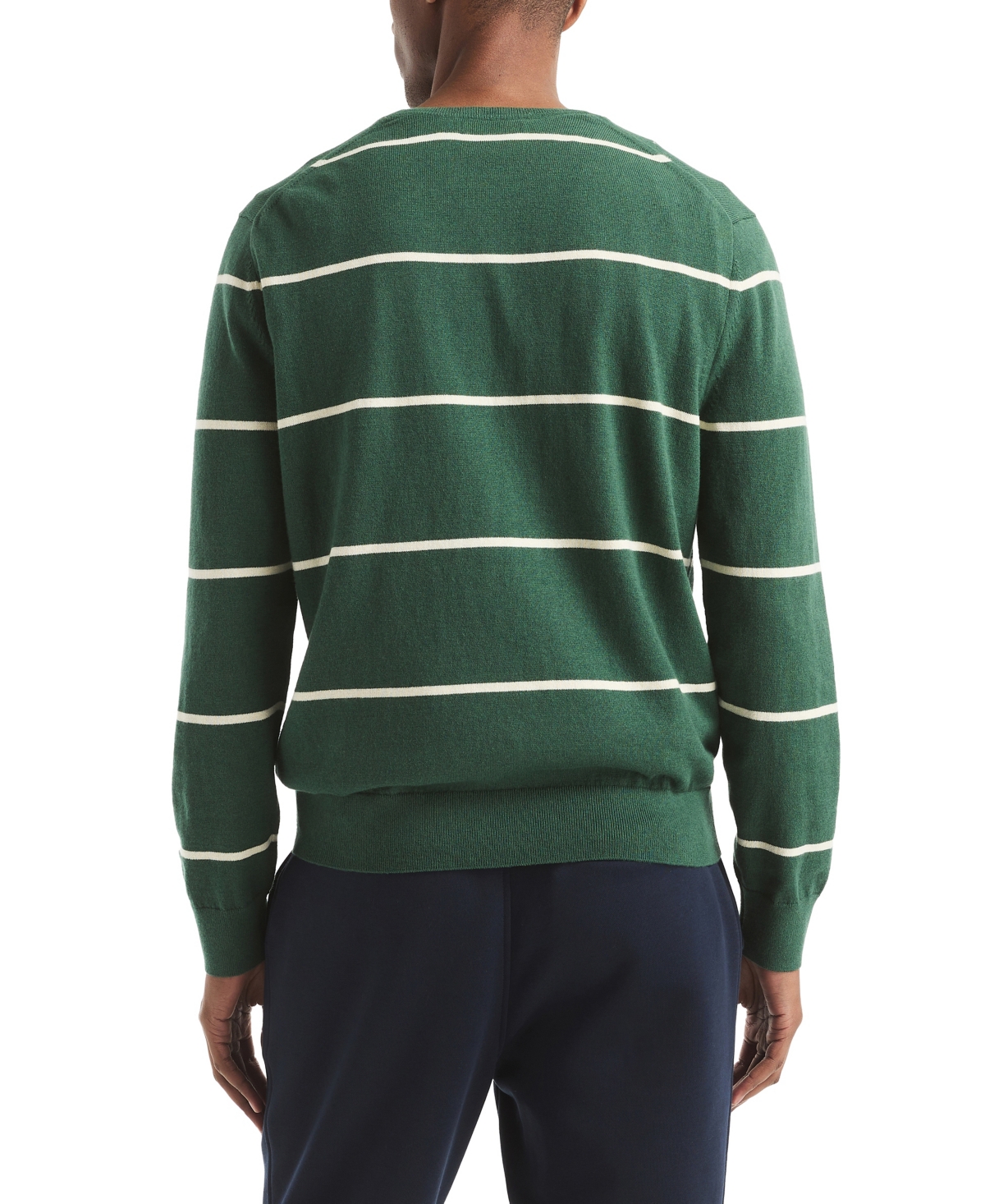 Nautica Men's Performance Striped Crewneck Sweater In Green