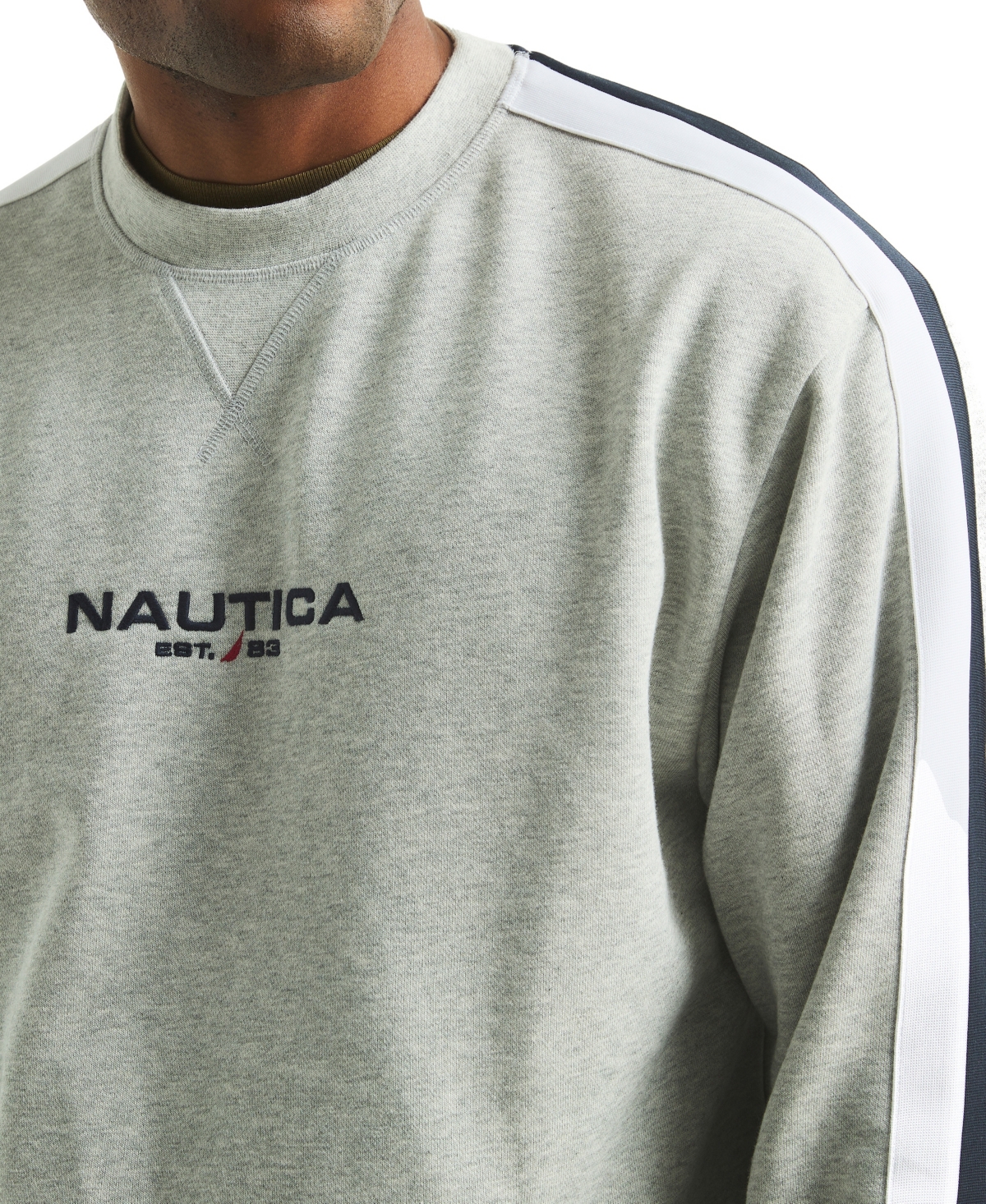 Nautica Men's Graphic Logo Crewneck Sweatshirt In Gray