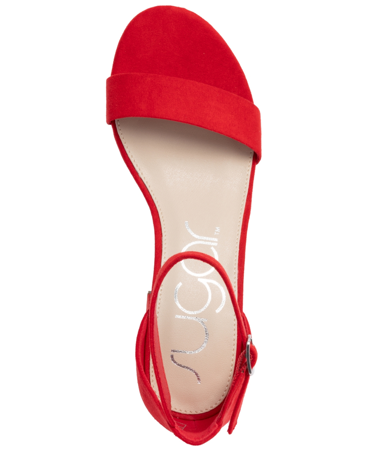 Sugar Noelle Efk227 Sandals Womens 9.5 Red Suede Block Heel Ankle Strap Gbnc639 In Red