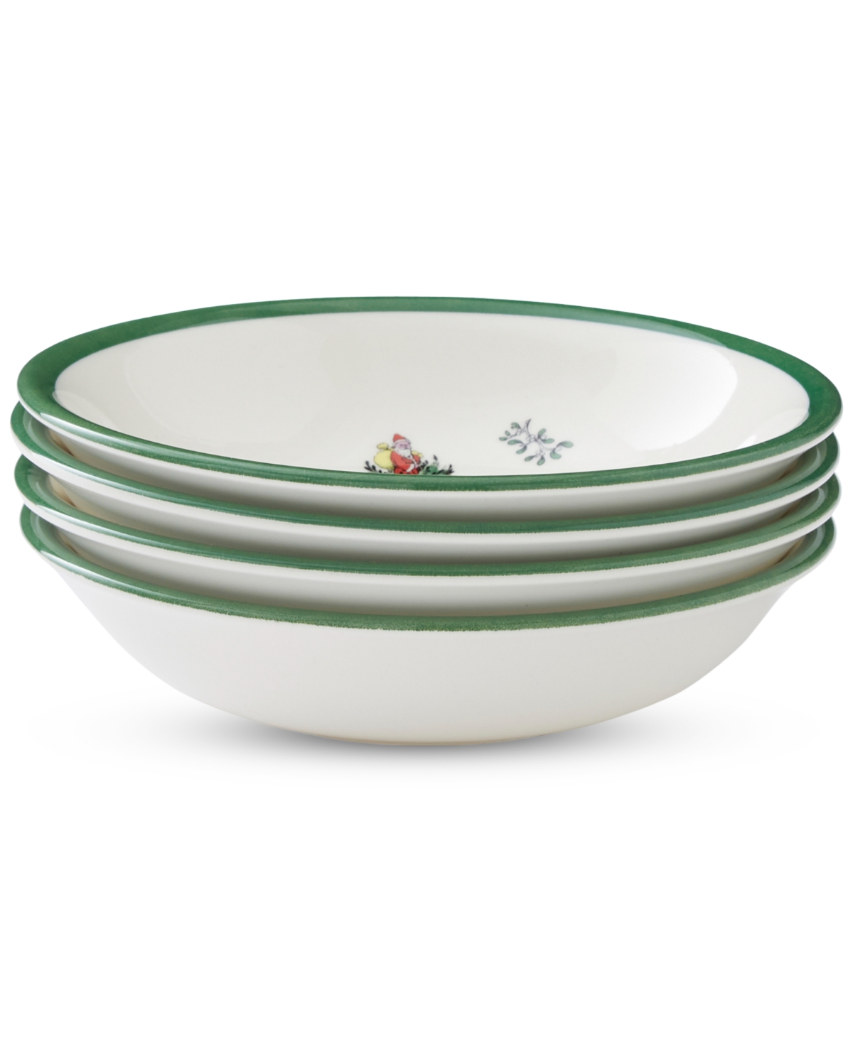 Spode Christmas Tree Small Cereal Bowls, Set Of 4 In Green