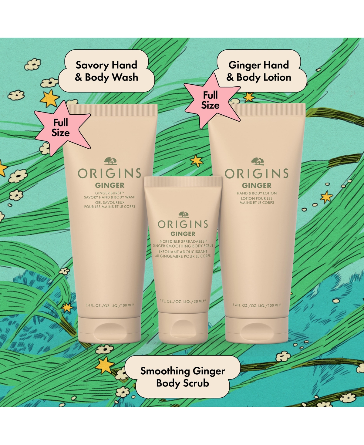 Origins 3-pc. Ginger Aromatic Body Wash & Lotion Gift Set In Transparent