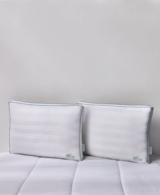 Tennis Stripe Cotton Gusseted Firm-Density Pillow, Standard