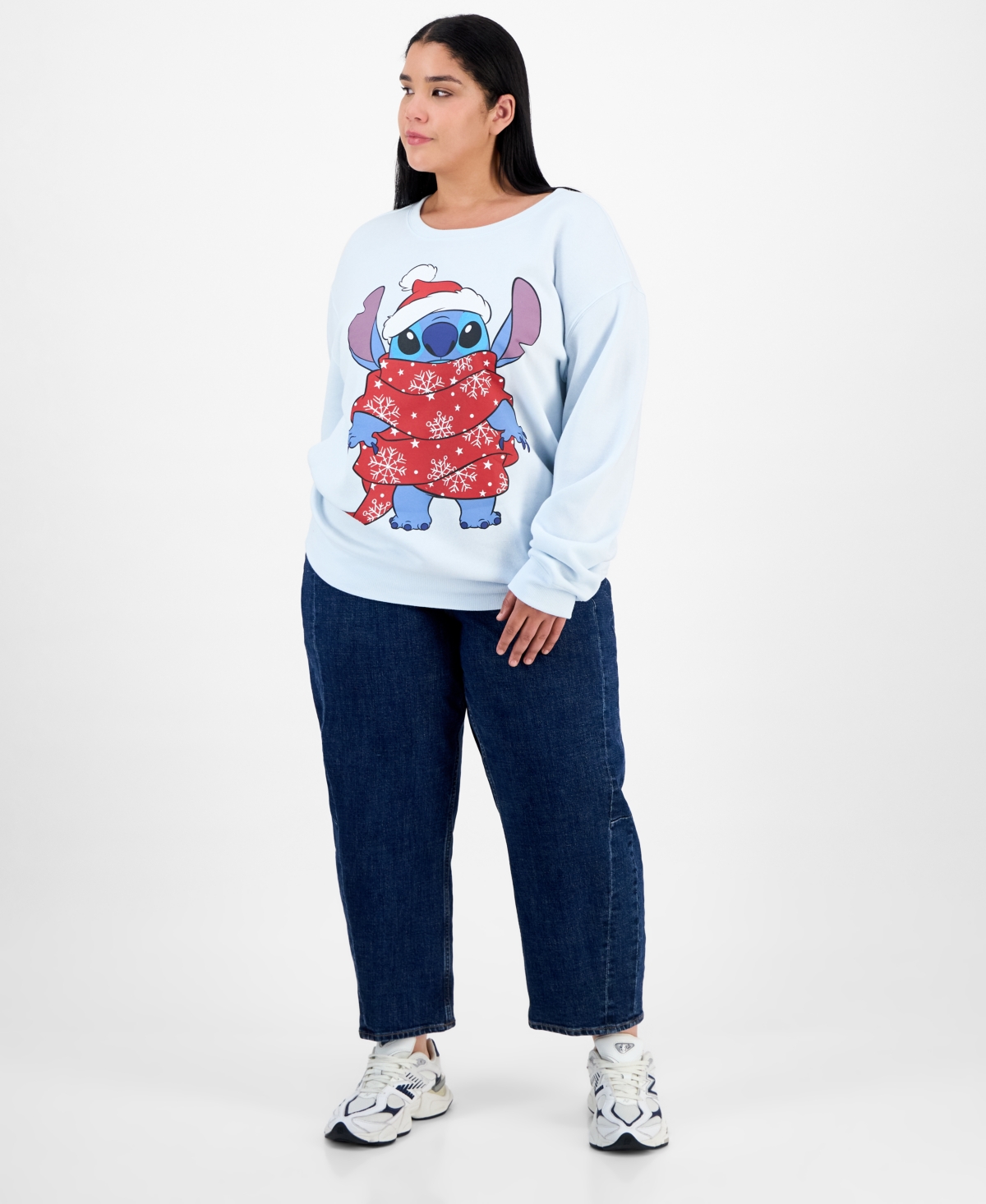 Disney Trendy Plus Stitch Holiday Crewneck Sweatshirt In Blue