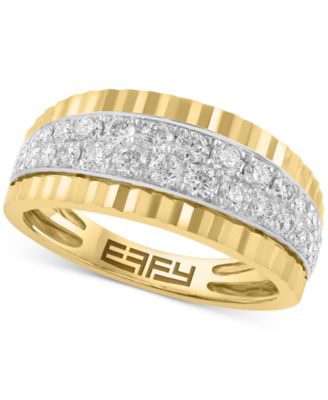 EFFY Collection - Diamond Double Row Ridged Band (3/8 ct. t.w.) in 14k Gold