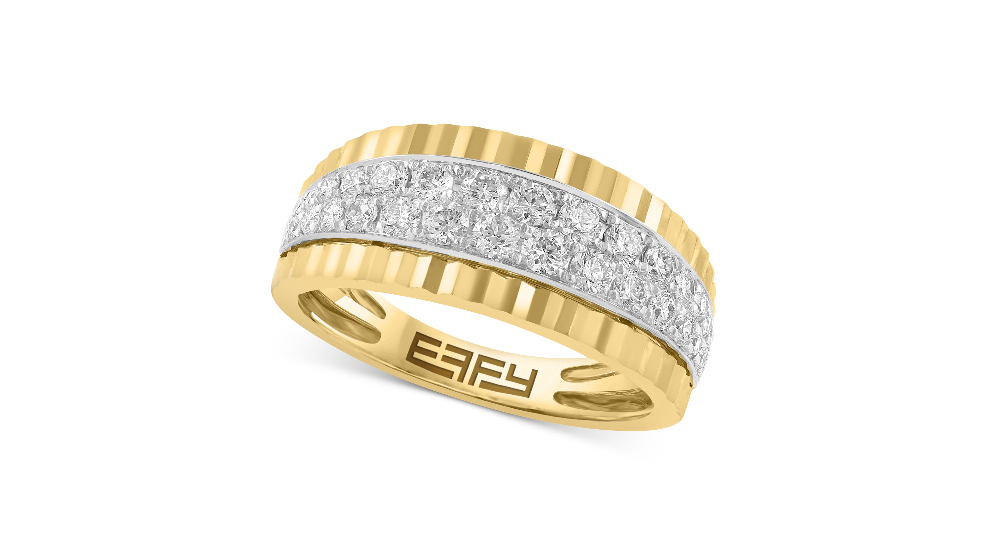 Effy Diamond Double Row Ridged Band (3/8 ct. t.w.) in 14k Gold