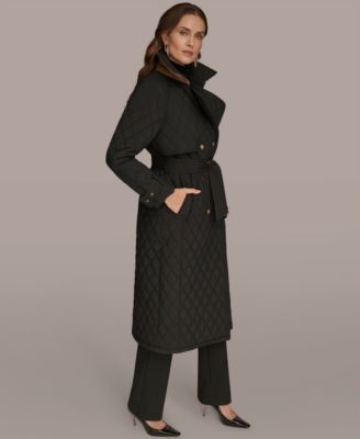 Women's Belted Maxi Quilted Coat