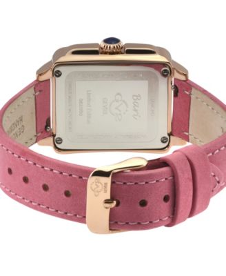 Women's Bari Viva Rose Pink Leather Strap Watch, 34mm